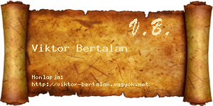 Viktor Bertalan névjegykártya